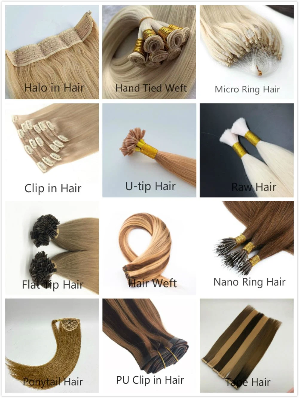 Hand Tied Weft Extension Full Cuticle Aligned Human Hair Extension